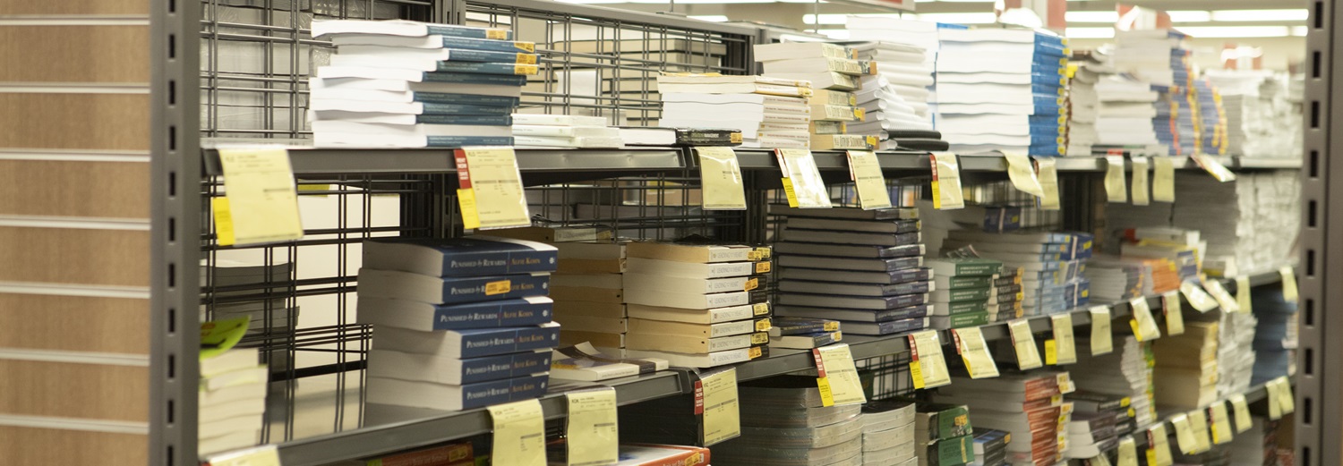 Textbooks at the Huskie Books and Gear store